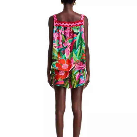 NWT FARM RIO Jardin De Reve Sleeveless Floral Tropical Blouse Top - Picture 5 of 9